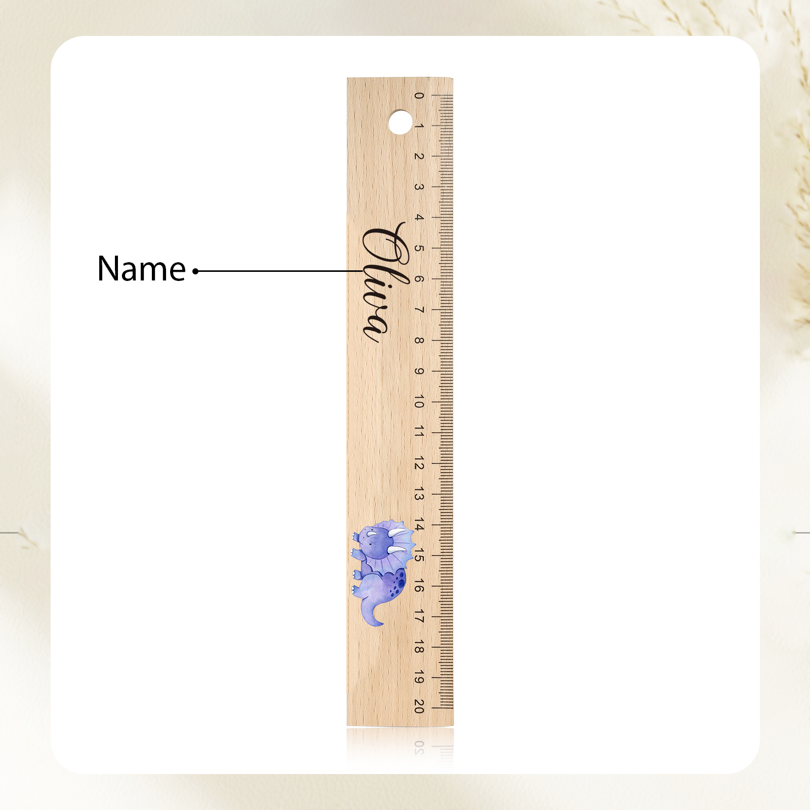 Custom 1 Name Ruler Wooden Dinosaur Ruler Back To School Gift for Boys Girls-Jessemade AU