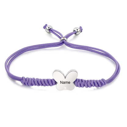 Butterfly Adjustable Bracelet Custom Name Bracelet Gift for Daughter Granddaughter - Your Wings Always Exist, All You Have To Do Is Fly-Jessemade AU