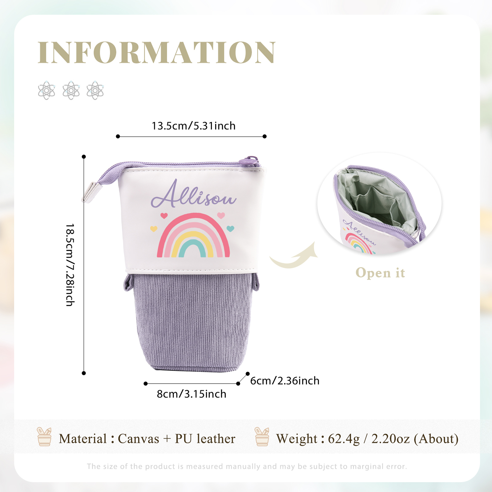 Personalised 1 Date & 2 Names Gift Set Custom Enamel Mug & Pencil Case & Bracelets Gift Set Back-to-School Gifts for Kids