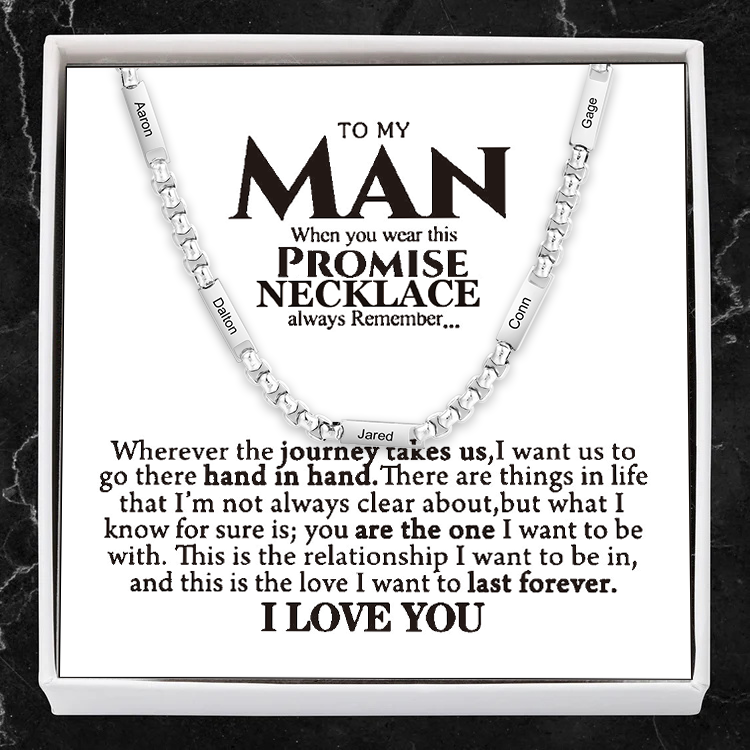 Personalized 5 Names Cuban Link Chain Necklace Stainless Steel Men Necklace