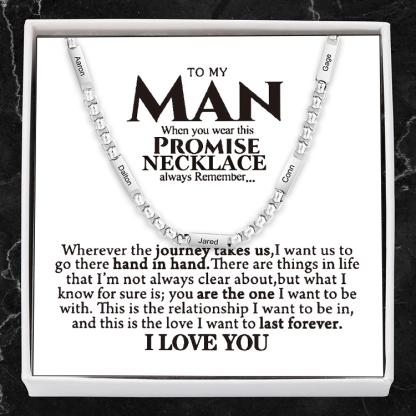 Personalized 5 Names Cuban Link Chain Necklace Stainless Steel Men Necklace