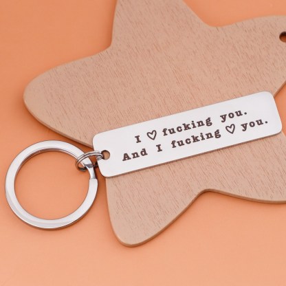 Funny Couple Keychain I Love F❤cking You and I F❤cking Love You Key Ring for Couple-Jessemade AU