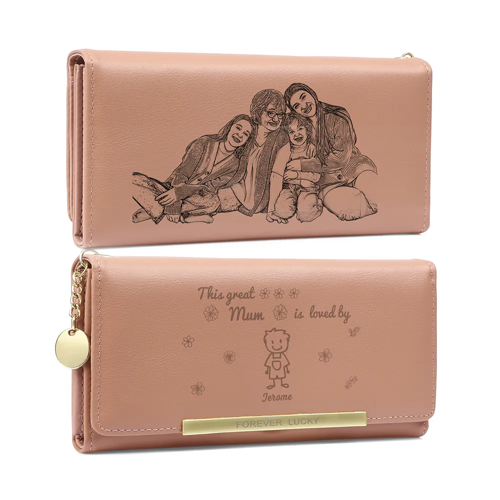 Custom Photo & Name Leather Wallet – Personalised Gift for Mum, Nanna or Partner | Jessemade