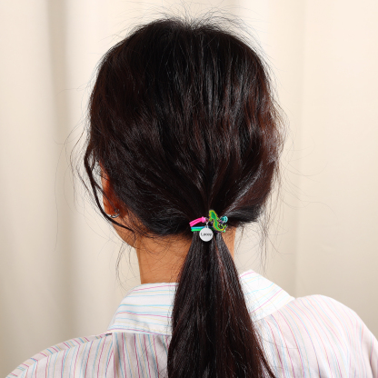 2 Pcs Bracelet Set Custom Names Mermaid Charm Hair Ties Back To School Gift for Daughters - My Heart Will Be With You Throughout The Day-Jessemade AU