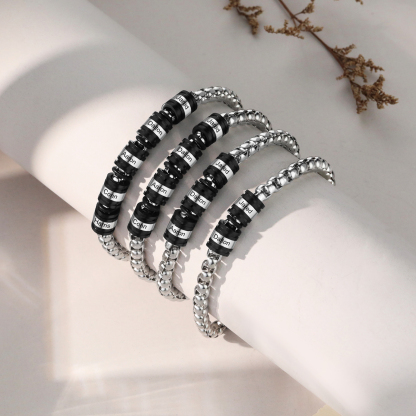 2 Names Personalised Men Adjustable Bracelet – Father's Day Gift | Jessemade