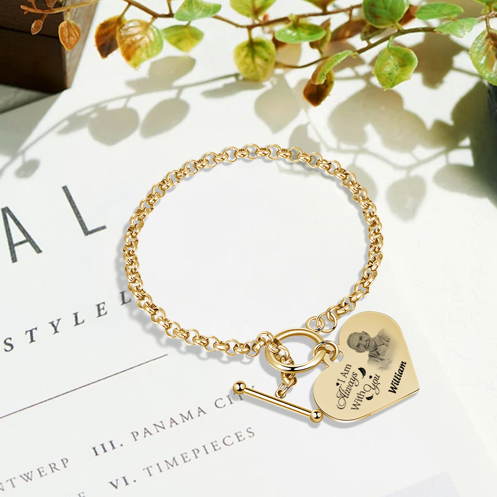 Personalized Memorial Bracelet with Custom Name and Photo I Am Always With You Gift Set-Jessemade AU