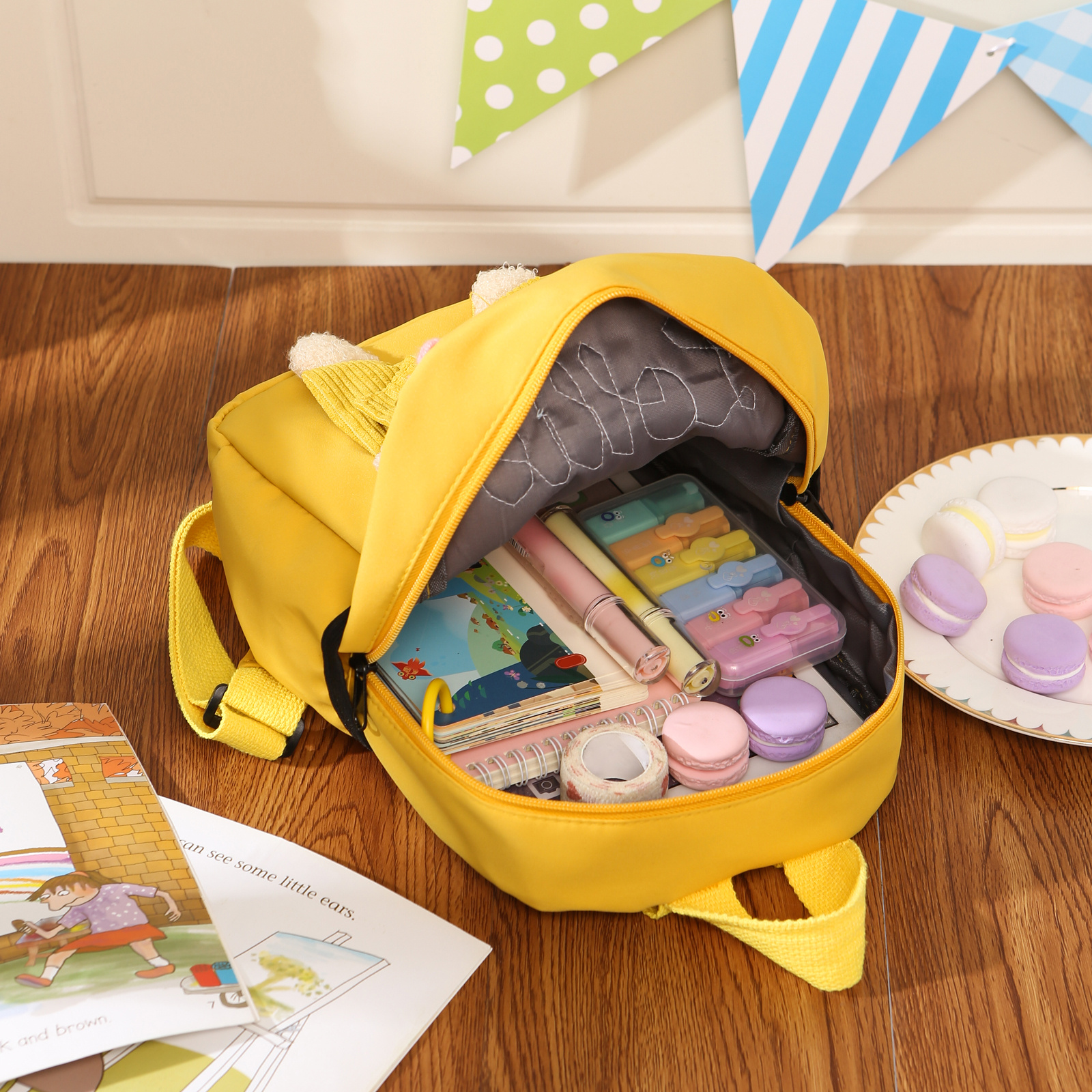 Personalised Teddy Bear Plush Backpack with Name and Choice of Colours | Back to School Gift for Children | Jessemade