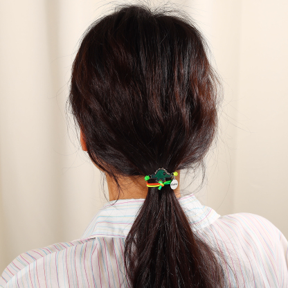 2 Pcs Bracelet Set Custom Names Dinosaur Charm Hair Ties Back To School Gift for Daughters - My Heart Will Be With You Throughout The Day-Jessemade AU