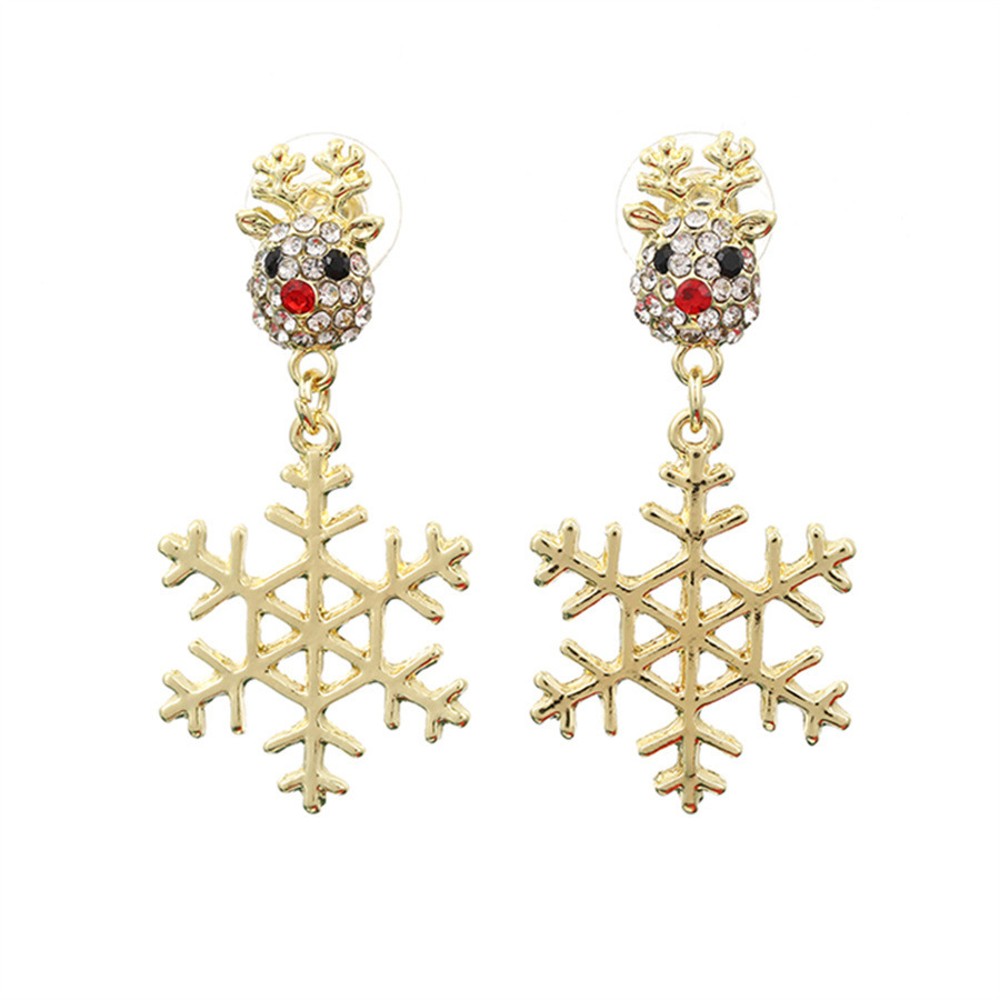 Christmas Reindeer Snowflake Earrings Festive Gift for Family-Jessemade AU