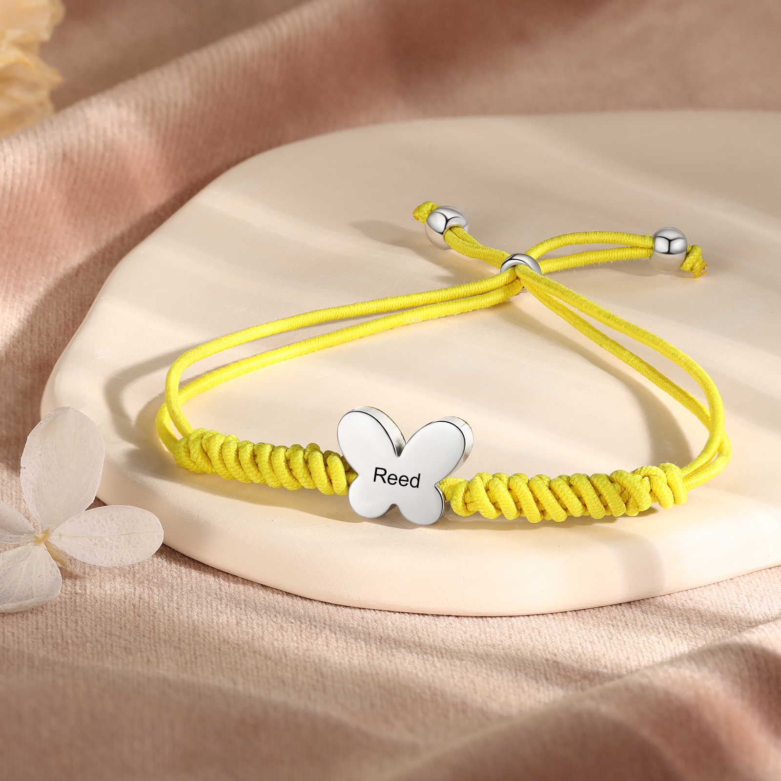 2 Pcs Butterfly Bracelet Set Custom 2 Names Adjustable Bracelets Back to School Gift for Daughter Granddaughter-Jessemade AU