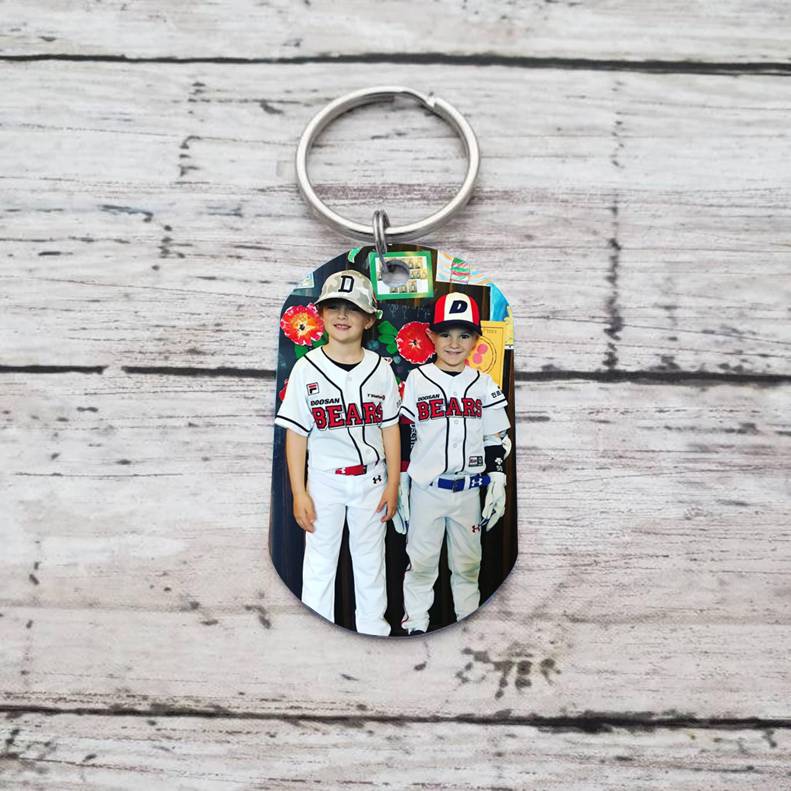 Personalised Photo Keychain Custom Basketball Keychain Gift for Kids - Be Strong, Be Brave, Be Humble, Be Badass Everyday-Jessemade AU