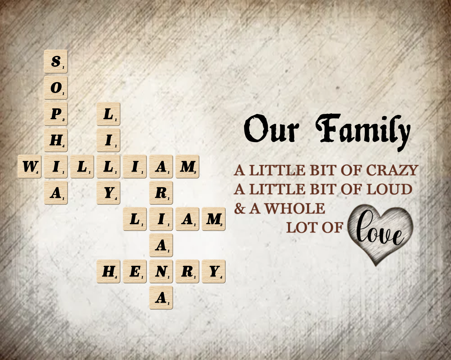 Custom Family Crossword Puzzle Wall Art Personalised Family Tree Wooden Sign Housewarming Gifts
