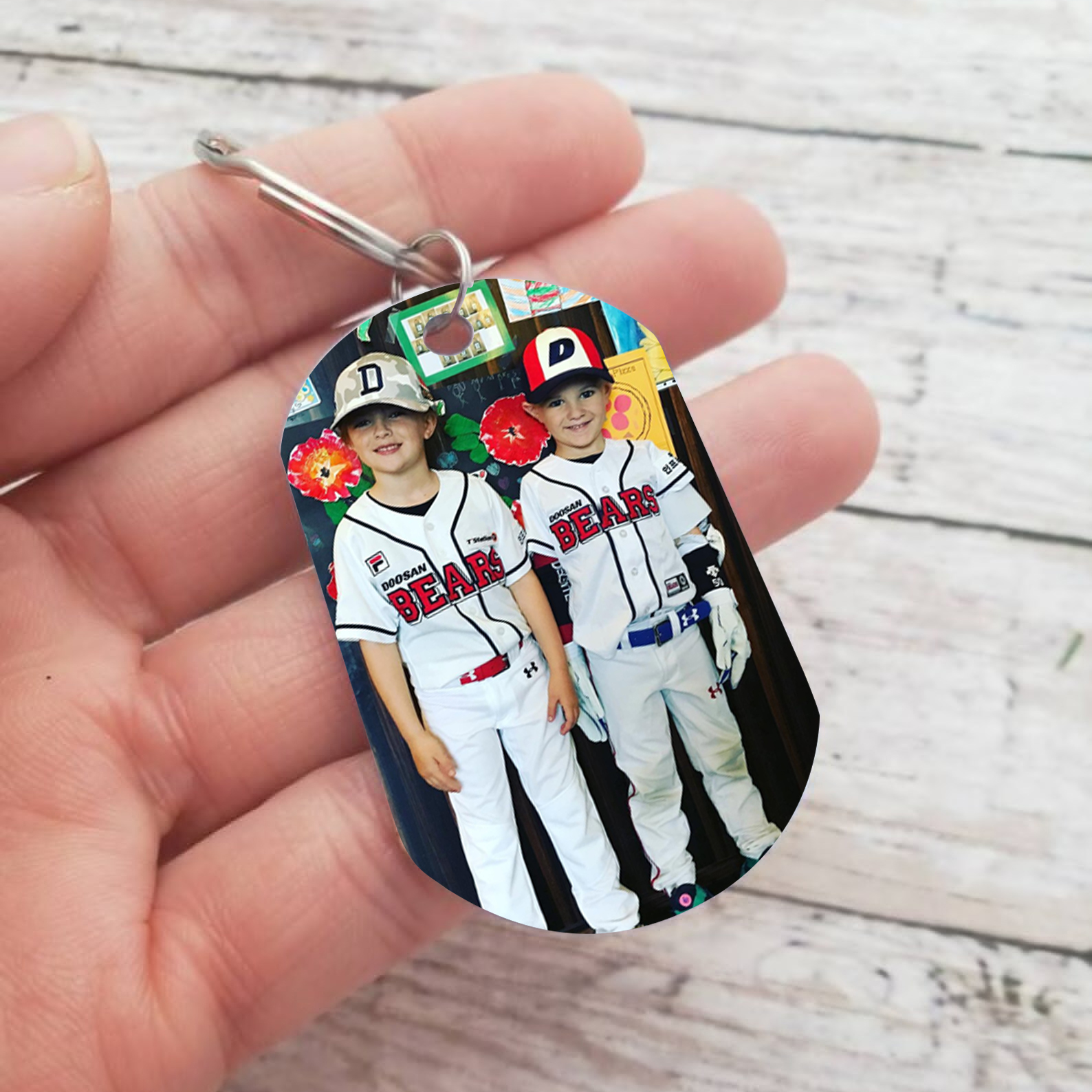 Personalised Photo Keychain Custom Basketball Keychain Gift for Kids - Be Strong, Be Brave, Be Humble, Be Badass Everyday-Jessemade AU