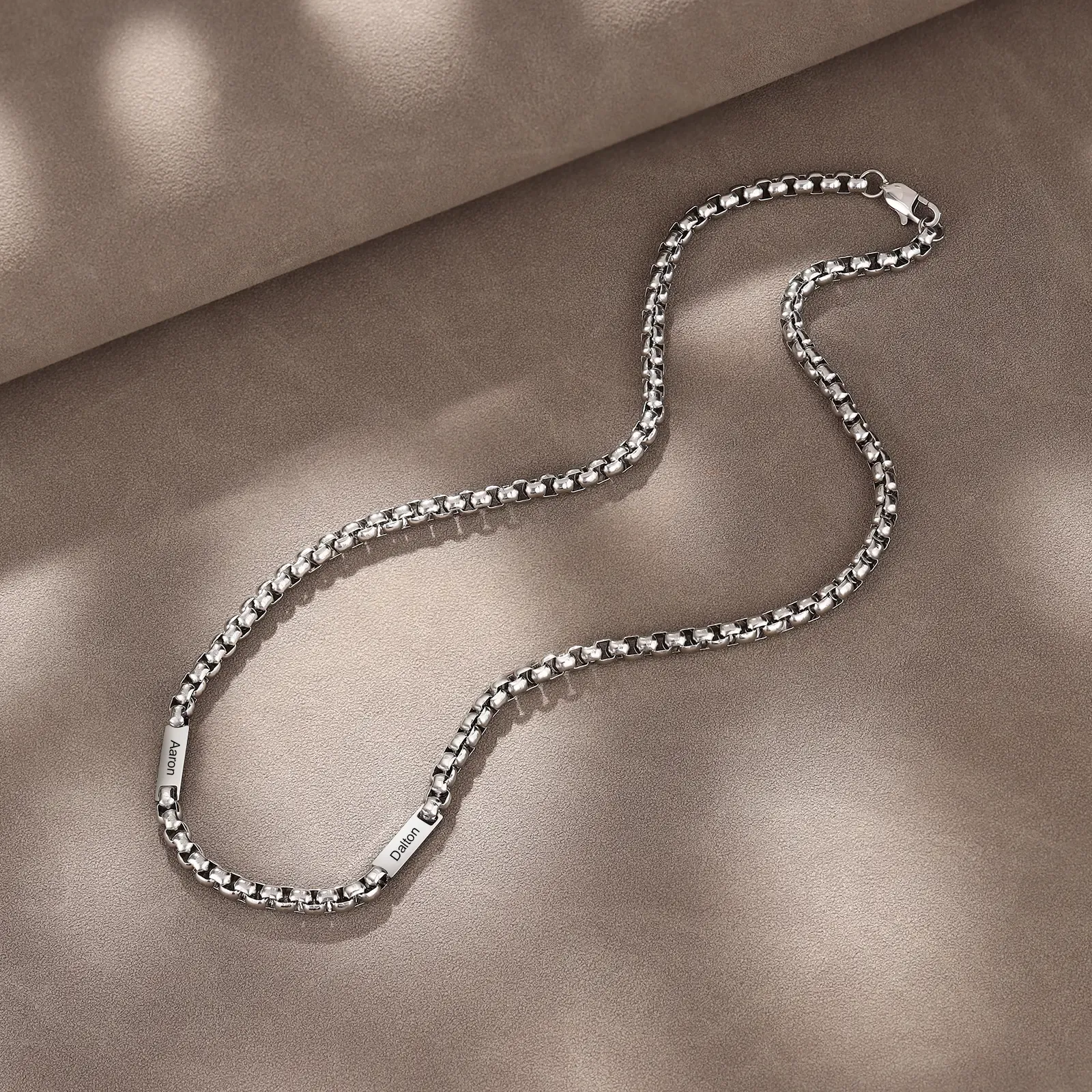 To My Man Personalised 2 Names Cuban Link Chain Necklace Stainless Steel Men Necklace