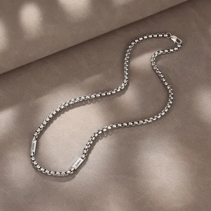 To My Man Personalised 2 Names Cuban Link Chain Necklace Stainless Steel Men Necklace