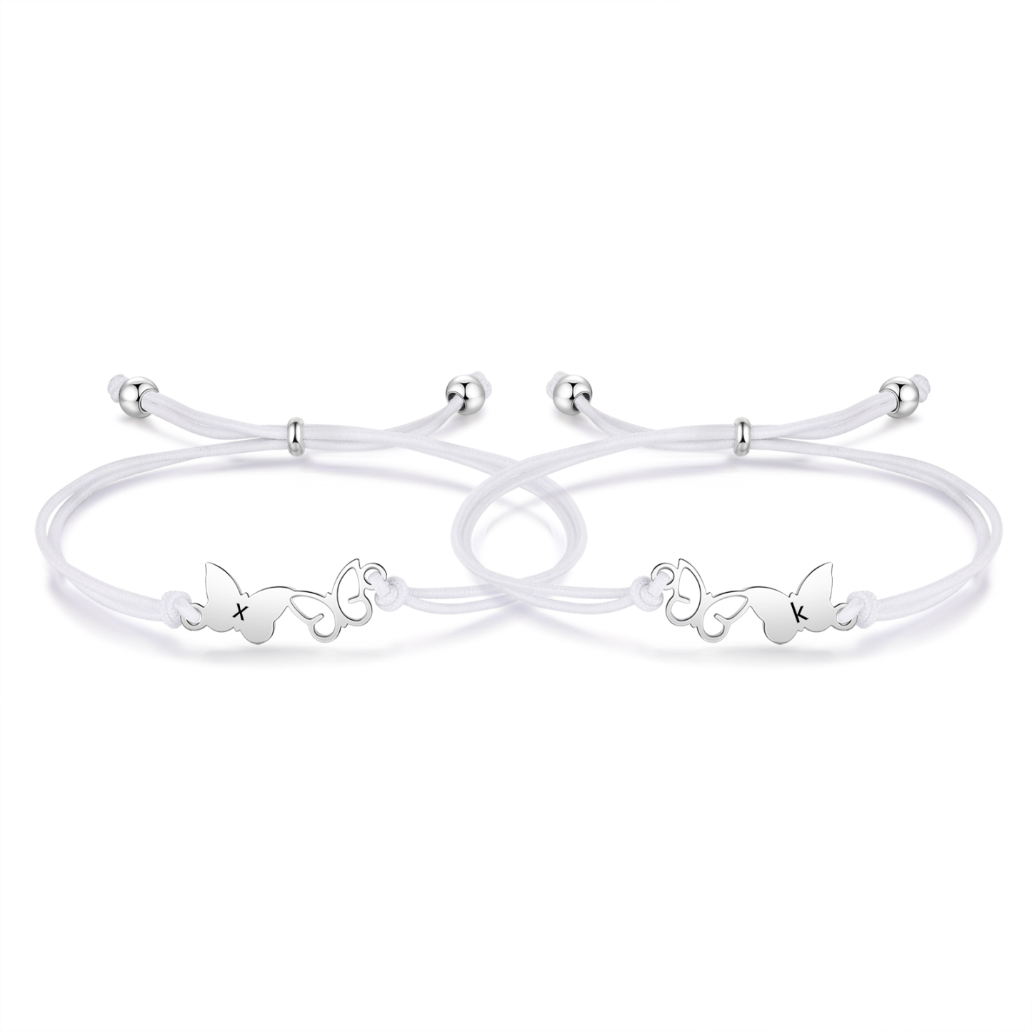 2 Pcs Bracelet Set Custom Letters Butterfly Bracelets Back To School Gift for Girls Kids-Jessemade AU