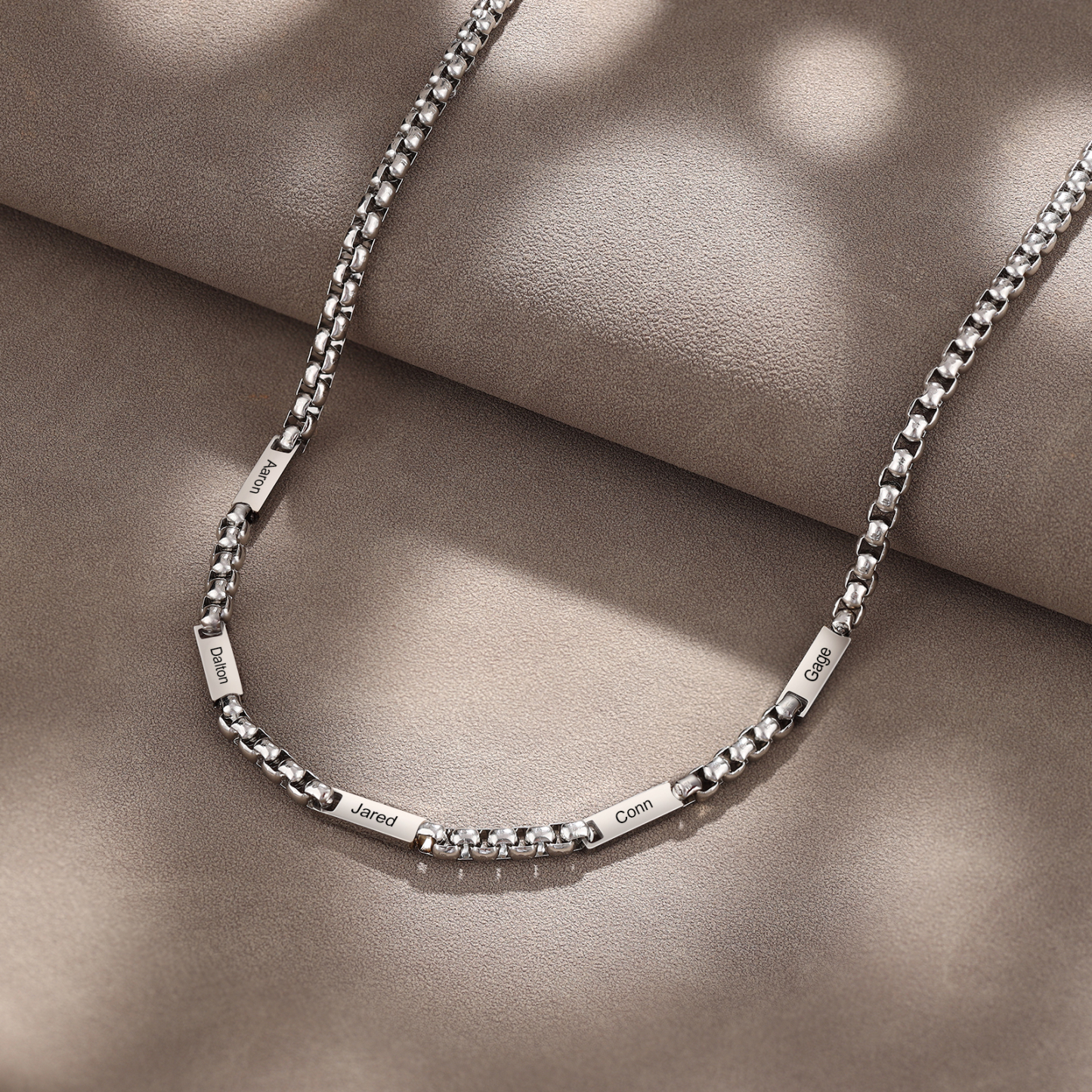 Personalized 5 Names Cuban Link Chain Necklace Stainless Steel Men Necklace
