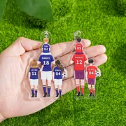 Personalised Soccer Family Hanging Ornament Custom 2–9 Names Football Keychain Acrylic Pendant Father's Day Gifts-Jessemade AU