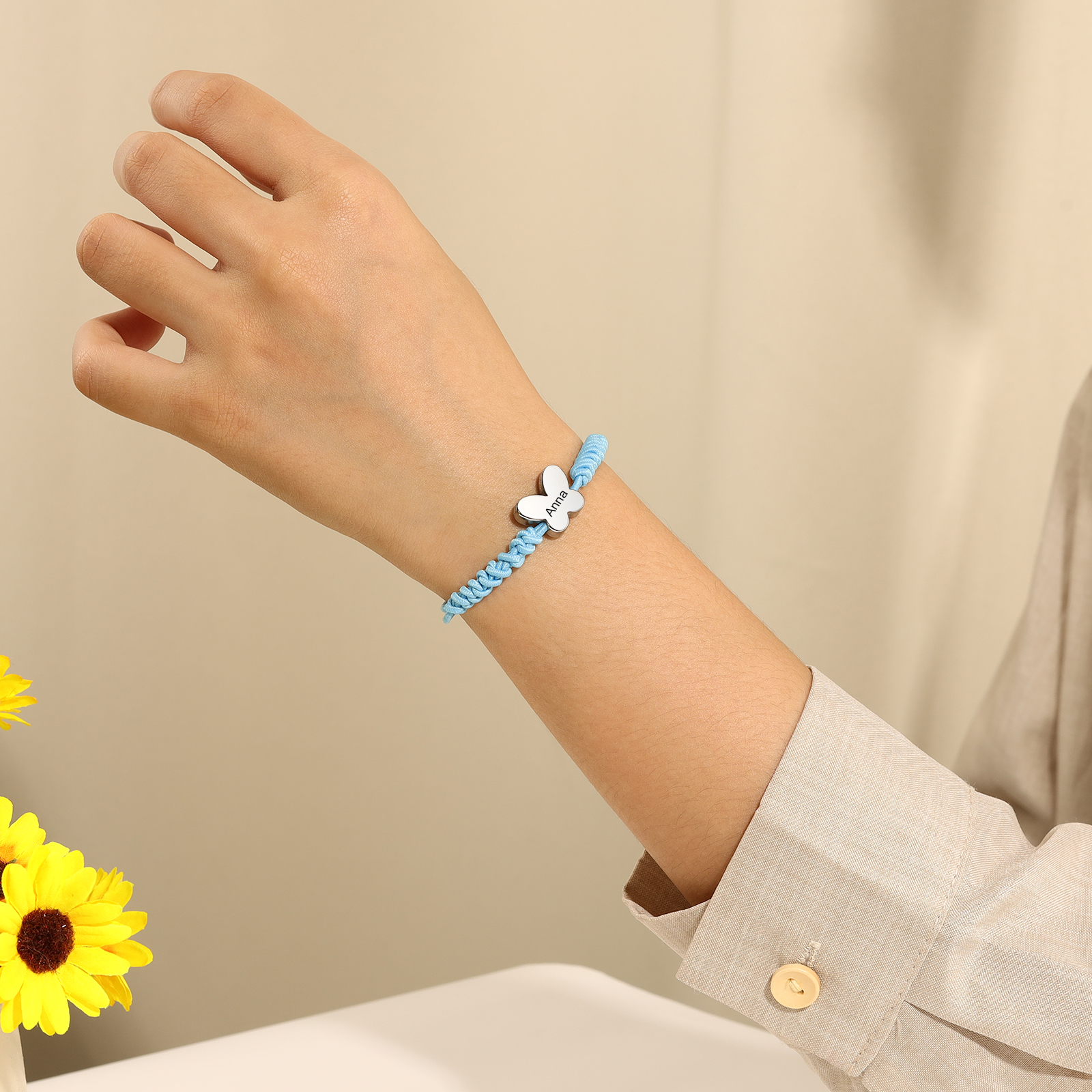 Butterfly Adjustable Bracelet Custom Name Bracelet Gift for Daughter Granddaughter - Your Wings Always Exist, All You Have To Do Is Fly-Jessemade AU