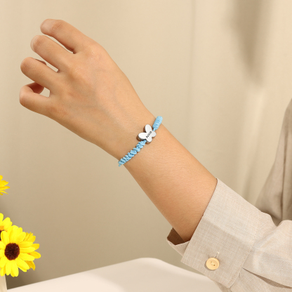 Butterfly Adjustable Bracelet Custom Name Bracelet Gift for Daughter Granddaughter - Your Wings Always Exist, All You Have To Do Is Fly-Jessemade AU
