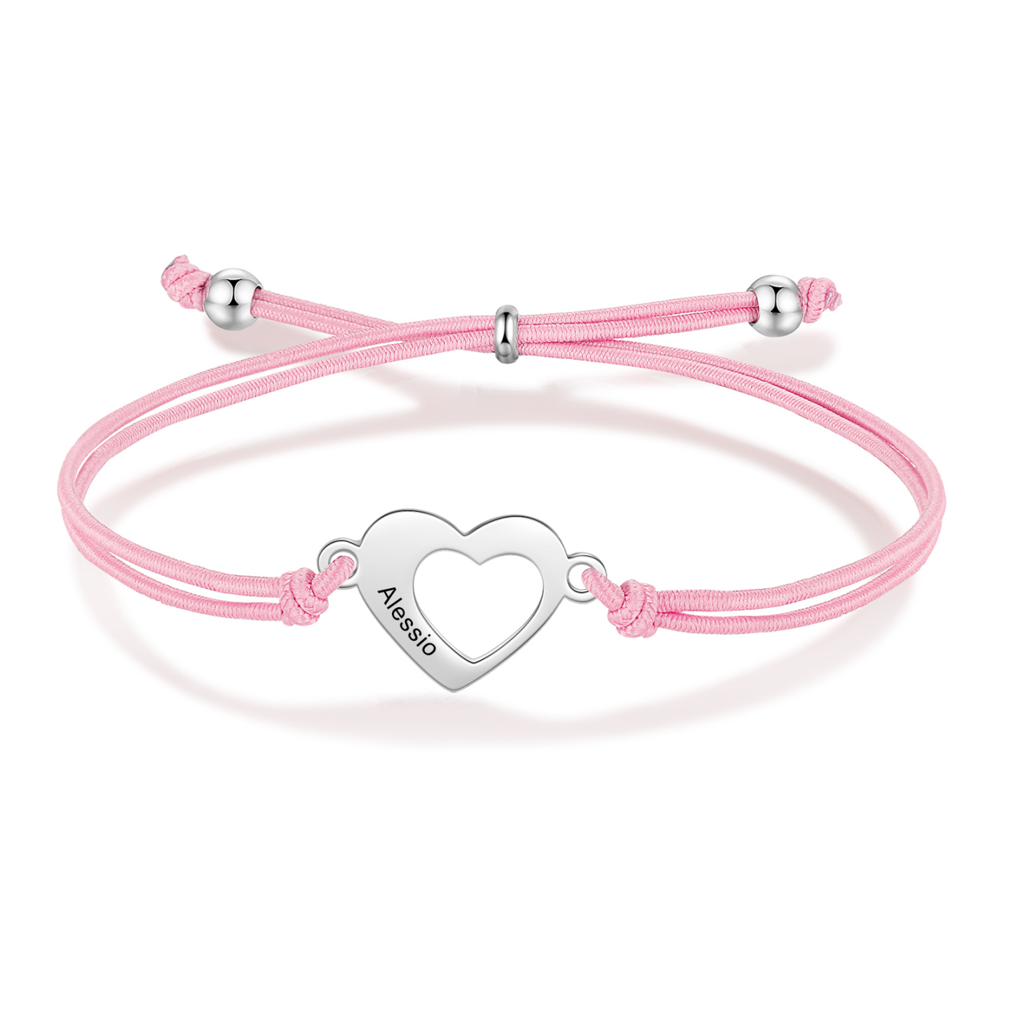 2 Pcs Heart Bracelet Set Custom 2 Names Adjustable Bracelets Back to School Gift for Daughter Granddaughter-Jessemade AU