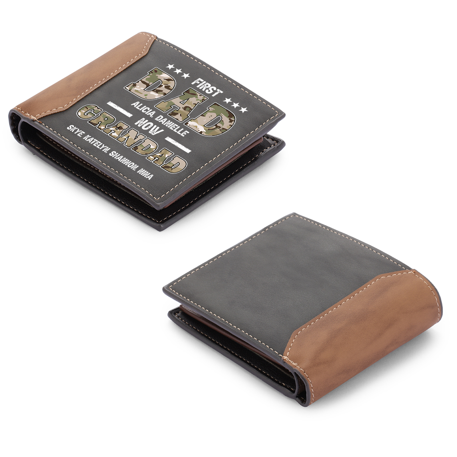 [Copy]Personalised Wallet for Dad – Custom with 2-5 Names, Title & Letter | Jessemade