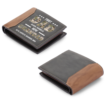 [Copy]Personalised Wallet for Dad – Custom with 2-5 Names, Title & Letter | Jessemade