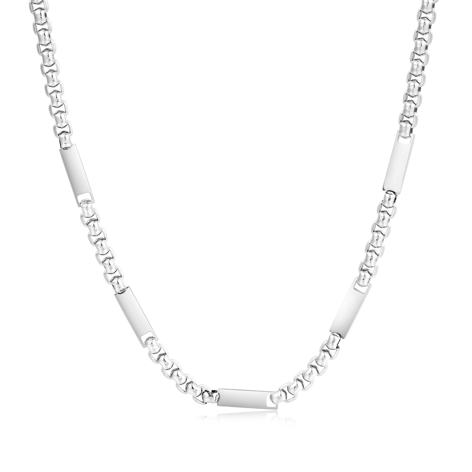 Personalized 5 Names Cuban Link Chain Necklace Stainless Steel Men Necklace