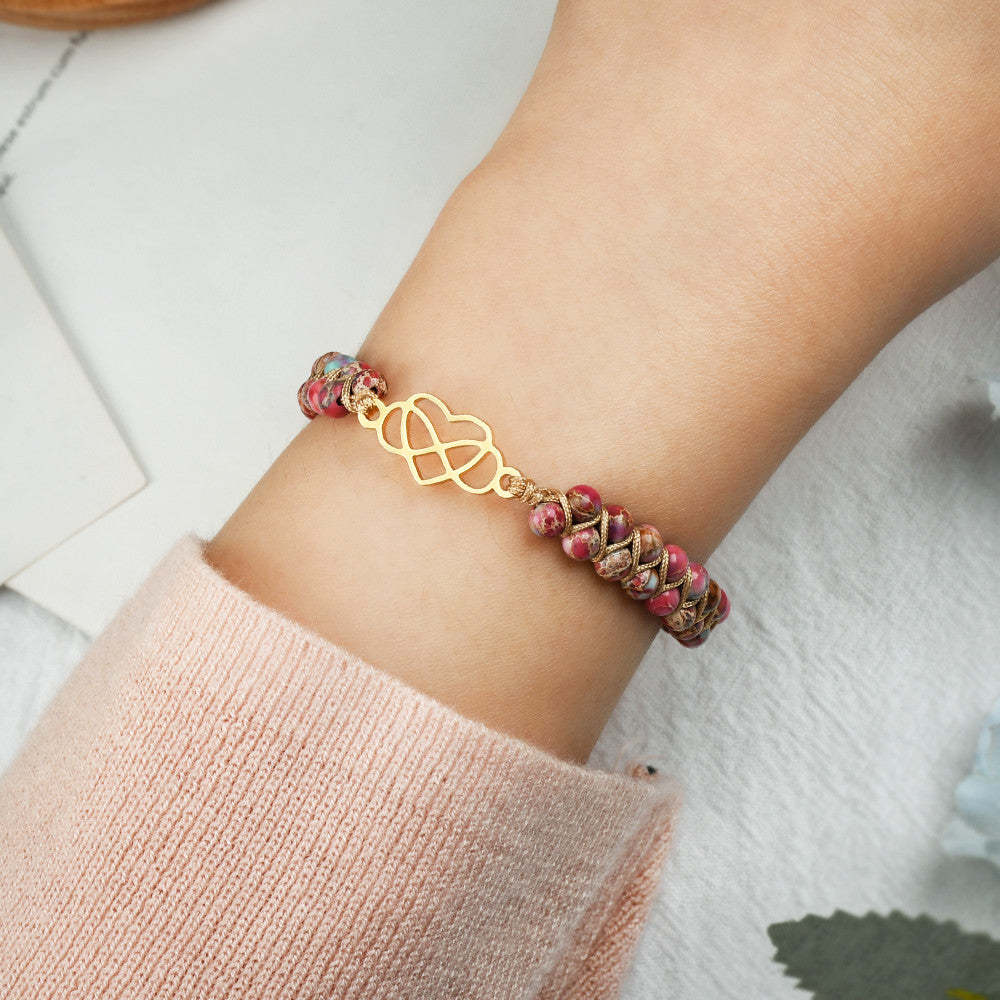 To My Daughter Infinity Heart Bracelet with Message Card Adjustable Bracelet Gift for Her - Never Forget How Much I Love You