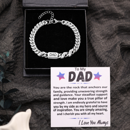 Personalised Cuban Chain Bracelet, Custom Text & 3 Names Engraved Gift for Men | Jessemade