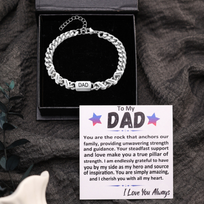 Personalised Cuban Chain Bracelet, Custom Text & 6 Names Engraved Gift for Men | Jessemade