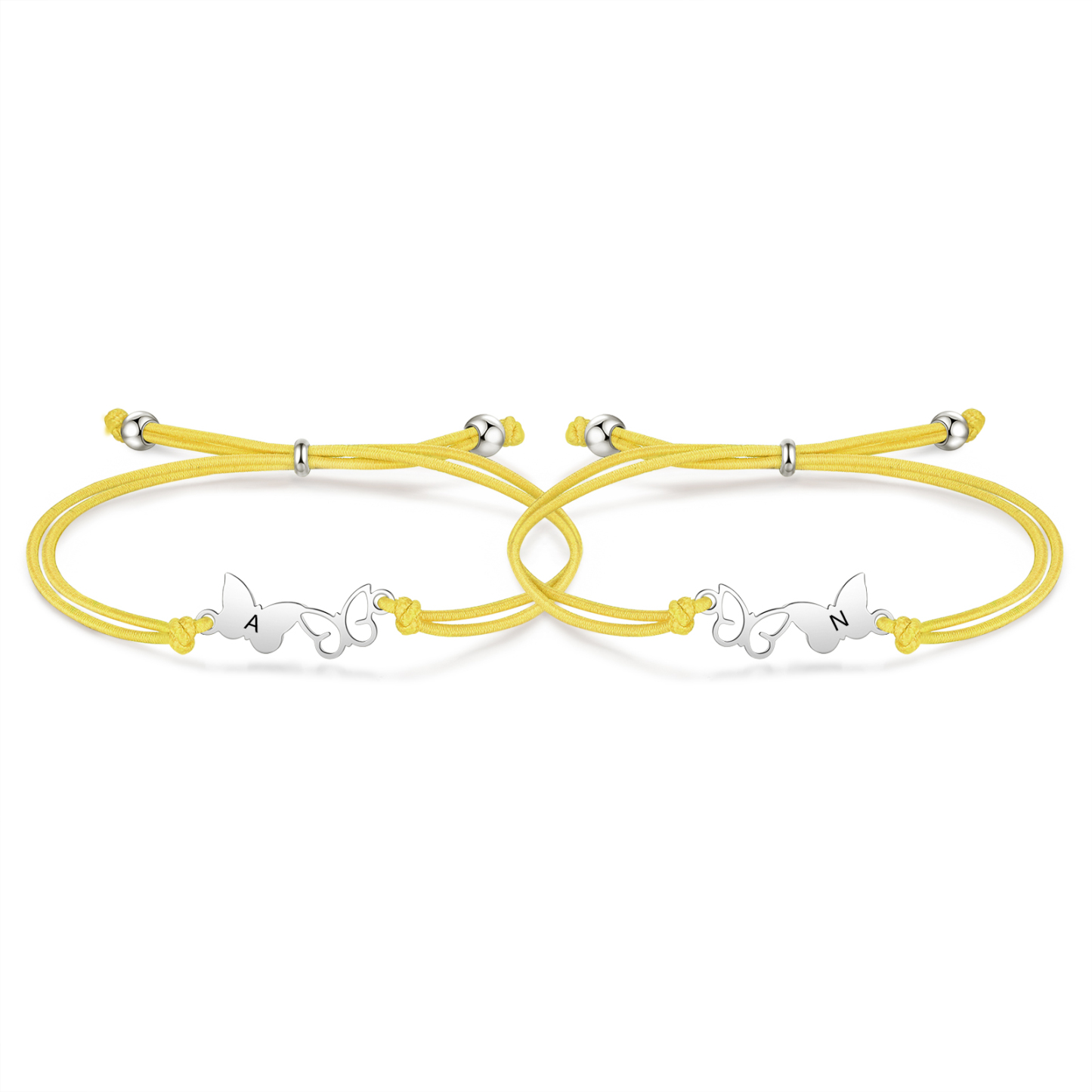 2 Pcs Bracelet Set Custom Letters Butterfly Bracelets Back To School Gift for Girls Kids-Jessemade AU