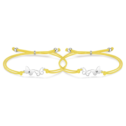 2 Pcs Bracelet Set Custom Letters Butterfly Bracelets Back To School Gift for Girls Kids-Jessemade AU