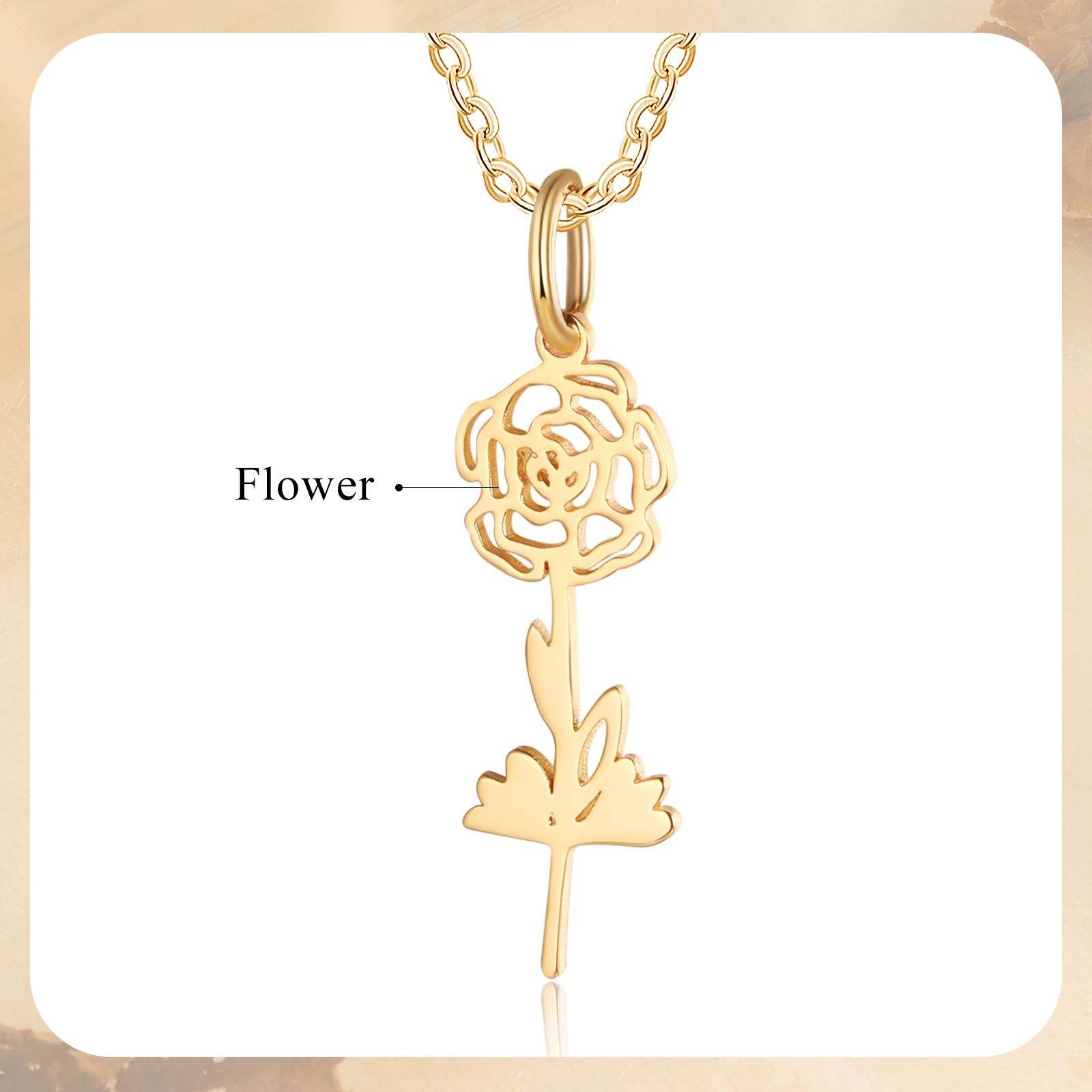 Personalised 1 Birthday Flower Necklace Custom Pendant Necklace Gold Birthday Gift for Her-Jessemade AU