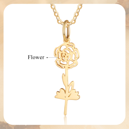 Personalised 1 Birthday Flower Necklace Custom Pendant Necklace Gold Birthday Gift for Her-Jessemade AU