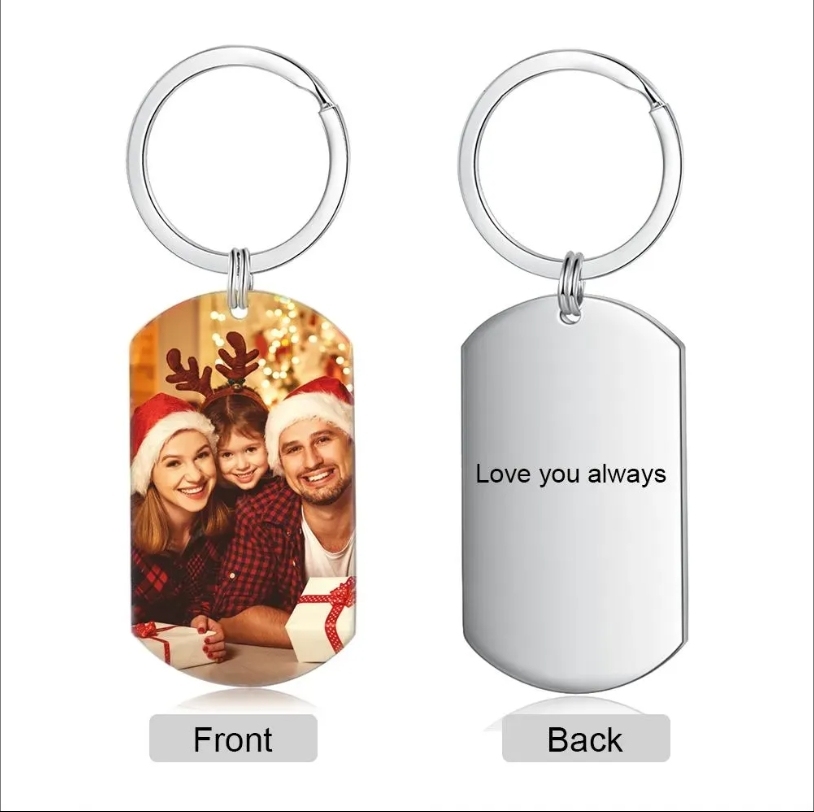Personalised Gift Set for Couples Custom Music Photo Magnet Photo and Text Keychain and Gift Box Perfect Valentines Day Gift