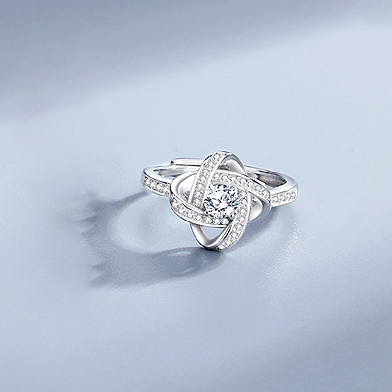 Love Knot Rings Personalised Birthstone Rings S925 Sterling Silver Birthday Gifts For Women-Jessemade AU