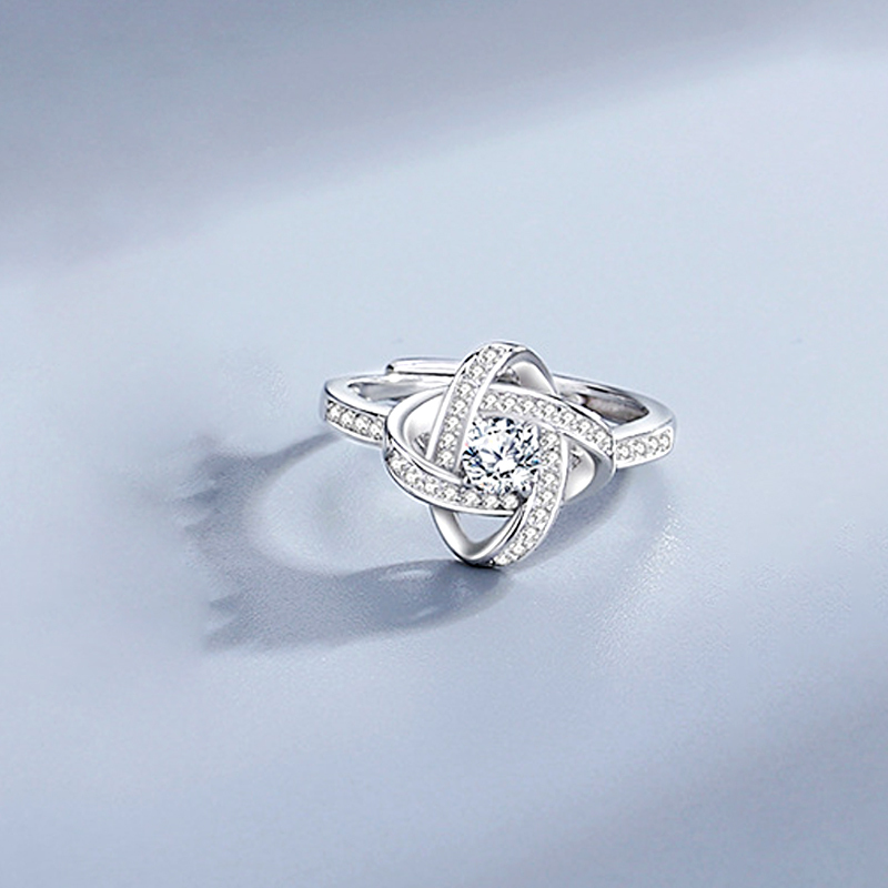 Love Knot Rings Personalised Birthstone Rings S925 Sterling Silver Birthday Gifts For Women-Jessemade AU