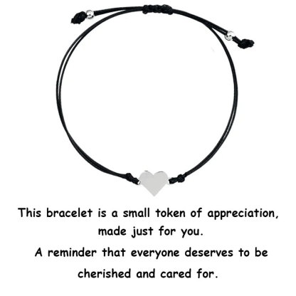 Heart Charm Bracelet String Bracelet