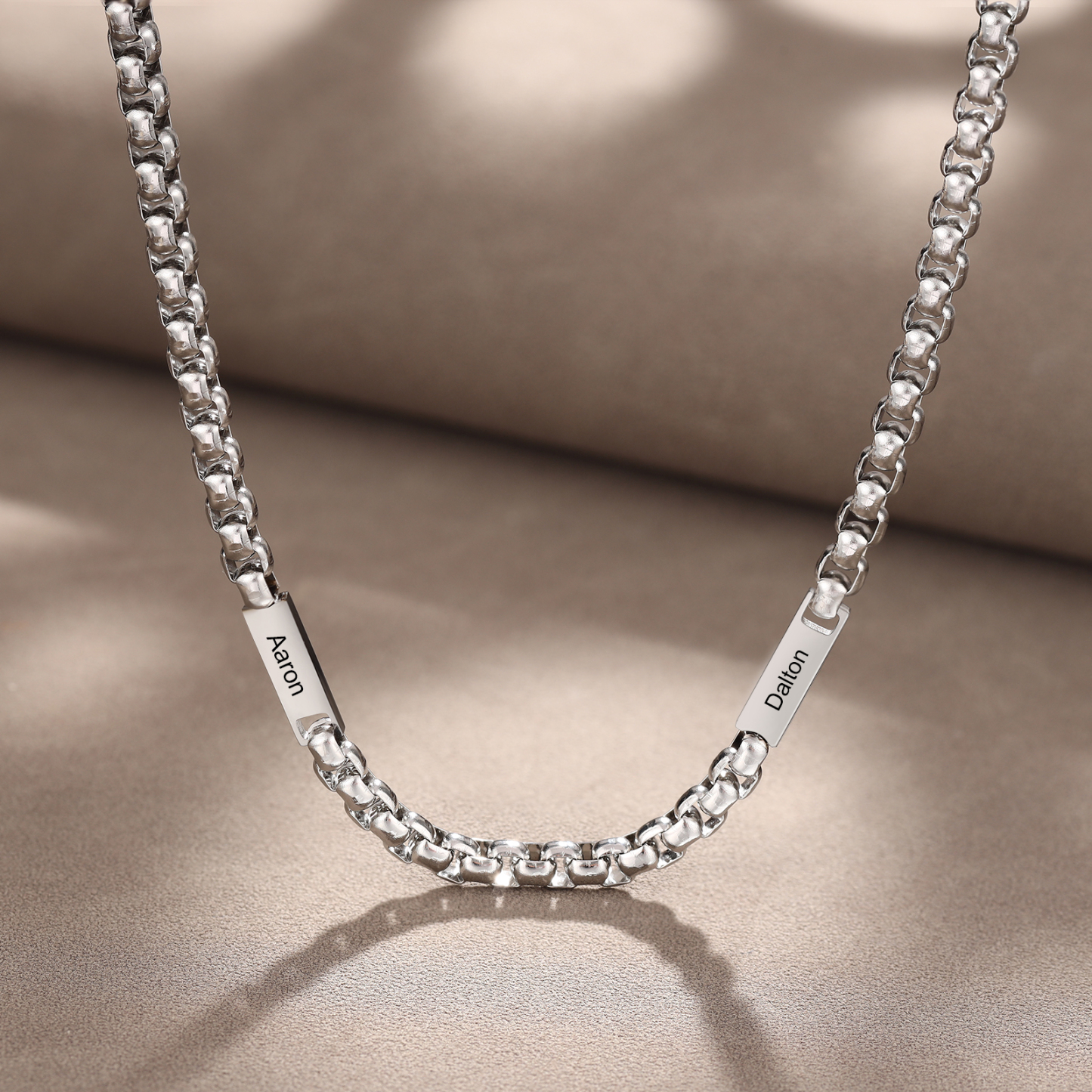 To My Man Personalised 2 Names Cuban Link Chain Necklace Stainless Steel Men Necklace