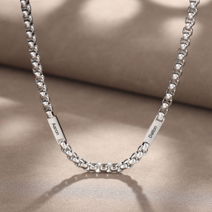 To My Man Personalised 2 Names Cuban Link Chain Necklace Stainless Steel Men Necklace