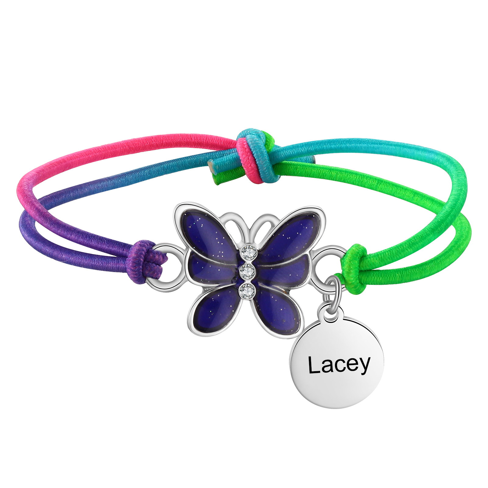 2 Pcs Bracelet Set Custom Names Butterfly Charm Hair Ties Back To School Gift for Daughter - Your Wings Already Exist-Jessemade AU