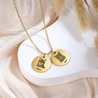 Personalised Necklace with 1-3 Photos and Pet Names – Keepsake Gift for Pets | Jessemade