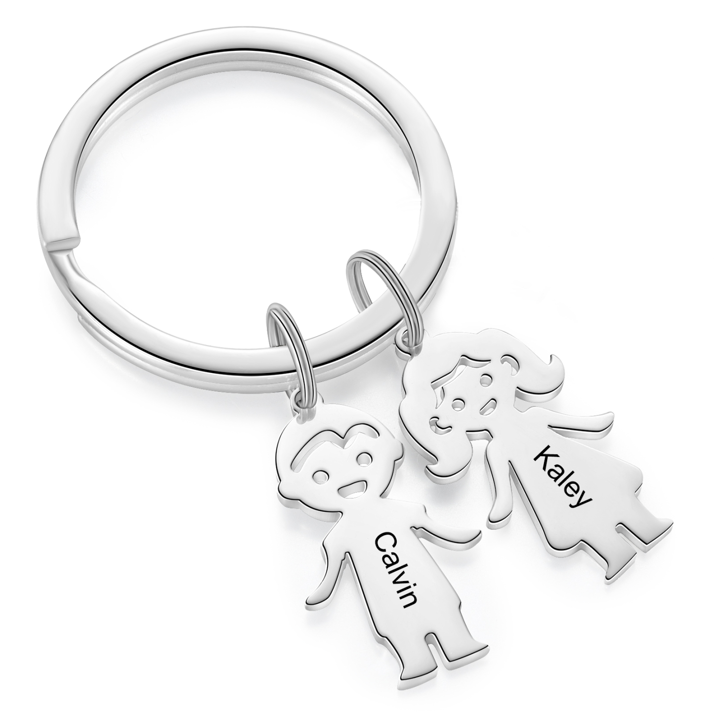 2 Names - Personalised Kid Charm Keychain Pet Charm Keyring Father's Day Gift for Family Friends-Jessemade AU
