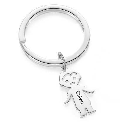 1 Name - Personalised Kid Charm Keychain Pet Charm Keyring Father's Day Gift for Family Friends-Jessemade AU