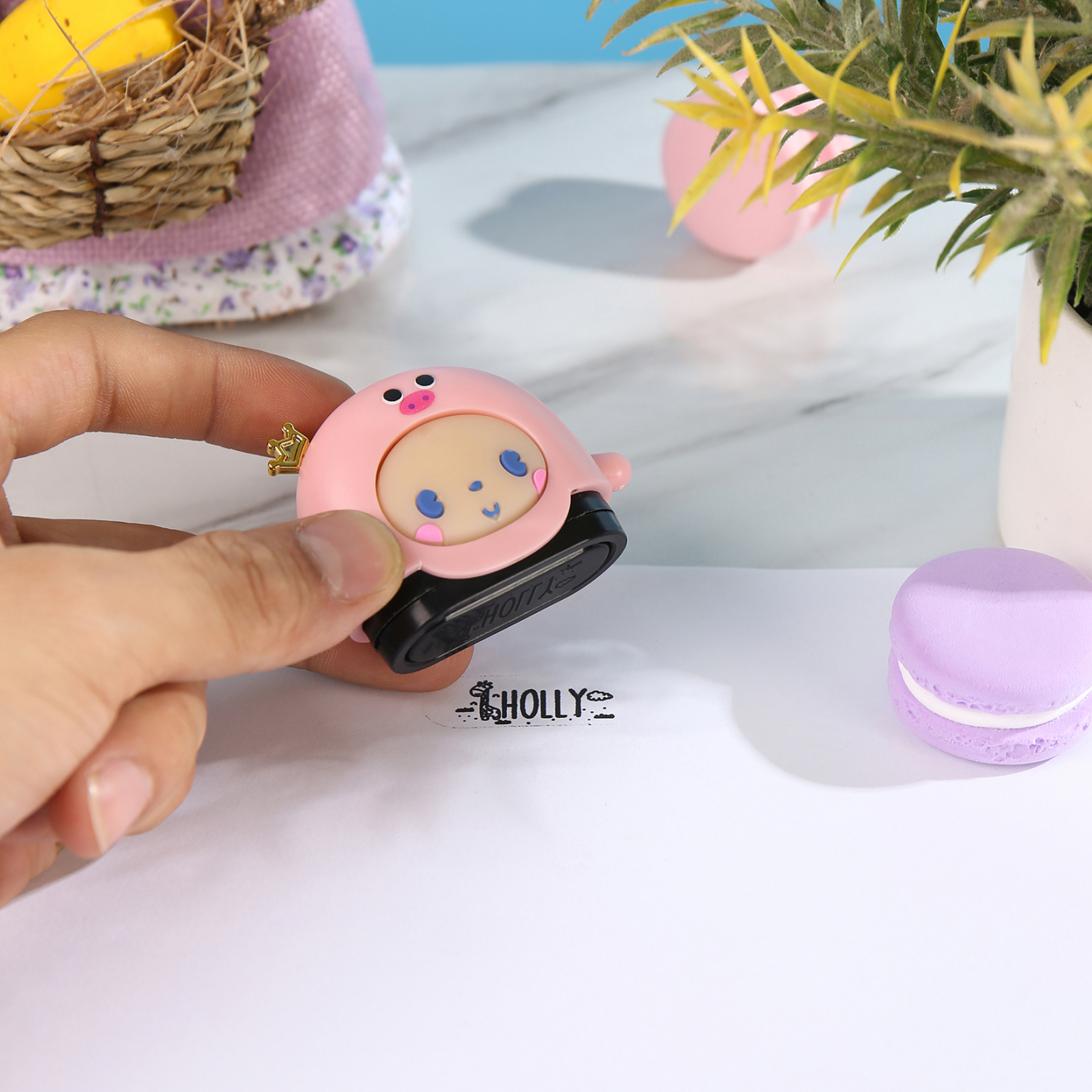 Personalised Name Stamp with Light Back-to-School Gift for Kids Black Ink-Jessemade AU