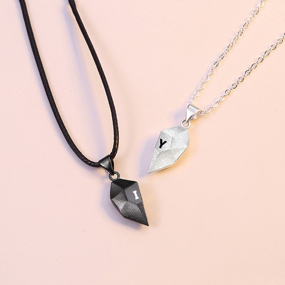 Two Souls One Heart Necklace Magnetic Heart Matching Necklace Couple Gift