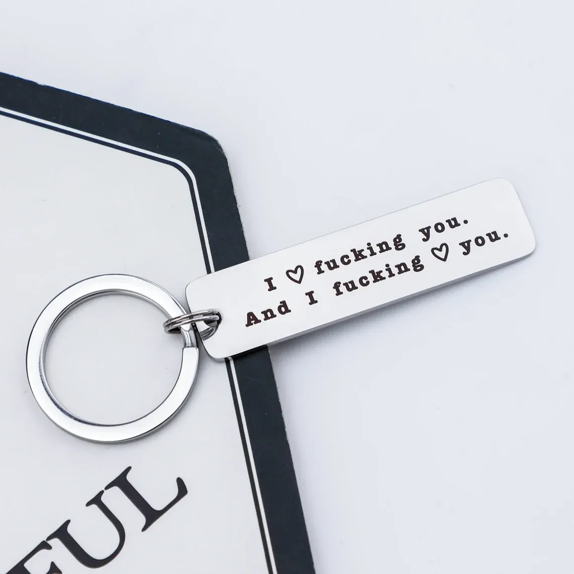 Funny Couple Keychain I Love F❤cking You and I F❤cking Love You Key Ring for Couple-Jessemade AU