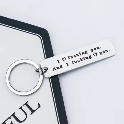 Funny Couple Keychain I Love F❤cking You and I F❤cking Love You Key Ring for Couple-Jessemade AU