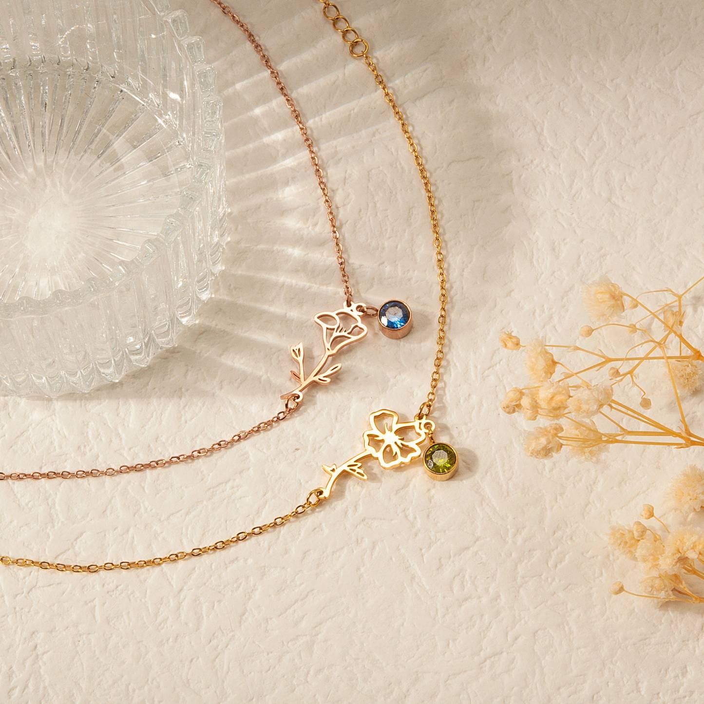 Personalised Birthflower Bracelet With 1 Birthstone Gift For Women-Jessemade AU